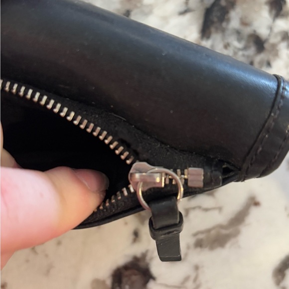 Vintage Coach Black Stitch Leather Tri Fold Wallet Removable Checkbook - Picture 5 of 10